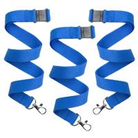 Keycord/lanyard koord - 100x - blauw - met sleutelhanger - 50 cm - thumbnail