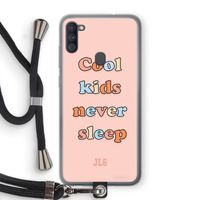 Cool Kids Never Sleep: Samsung Galaxy A11 Transparant Hoesje met koord Cool Kids Never Sleep: Samsung Galaxy A11 Transparant Hoesje met koord