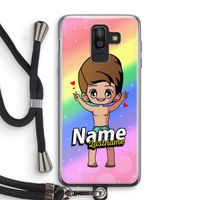 Chibi Maker man: Samsung Galaxy J8 (2018) Transparant Hoesje met koord