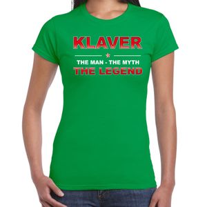 Klaver naam t-shirt the man / the myth / the legend groen voor dames