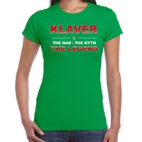 Klaver naam t-shirt the man / the myth / the legend groen voor dames