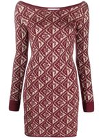 Marine Serre robe courte Moon Diamant en jacquard - Rouge - thumbnail