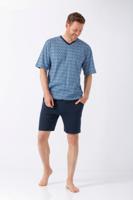 Hajo heren shortama blauw patroon