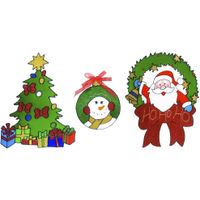 Kerst thema raamstickers set van 3x stuks van 18 tot 30 cm   -