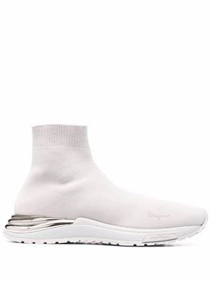 Ferragamo baskets montantes en maille - Gris