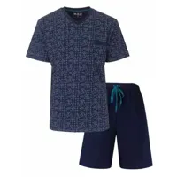 M.E.Q. Heren shortama tricot - Blauw