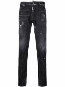 DSQUARED2 jean droit à effet usé - Noir