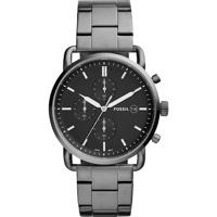 Fossil Montre Chronographe de Commuter En Acier Inoxydable Fum?e FS5400