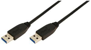 LogiLink USB-kabel USB 3.2 Gen1 (USB 3.0 / USB 3.1 Gen1) USB-A stekker, USB-A stekker 2.00 m Zwart CU0039