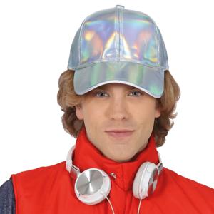 Glitter baseballcap petje - zilver metallic - verkleed accessoires - volwassenen - Eighties/disco