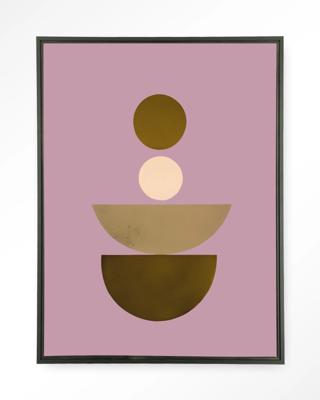 Urban Cotton Wandkleed 'Forma 1 Beige' 110 x 145cm in Floating Frame - black