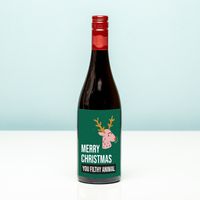 Kerst Wijnfles Merry Christmas You Filthy Animal - Rood (Merlot)