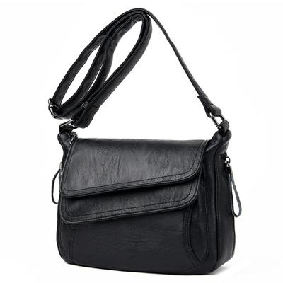 Zomer lederen luxe handtassen vrouwelijke schouder Messenger Bag (zwart)