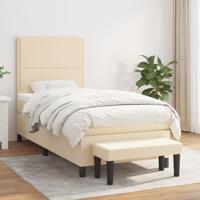 Boxspring met matras stof crèmekleurig 90x200 cm