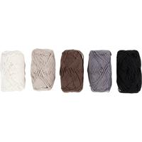Creativ Company Katoengaren, afm 8/4, l: 5x50 m, natuurlijke kleuren, 5x20 gr/ 1 doos