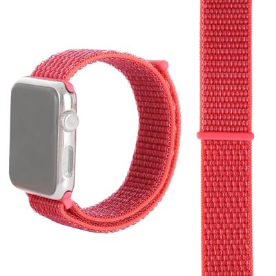 Eenvoudige mode nylon horlogebandje voor Apple Watch serie 5 & 4 44mm/3 & 2 & 1 42mm met Magic stick (Rose Red)
