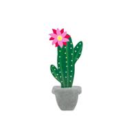 Houten Cactus Decoratie Met Cement Imitatie Voet (20cm) Houten Cactus Decoratie Met Cement Imitatie Voet (20cm)