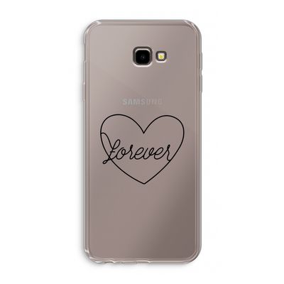 Forever heart black: Samsung Galaxy J4 Plus Transparant Hoesje