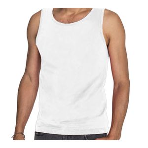 Set van 3x stuks witte tanktop / hemdje / singlet voor heren Fruit of The Loom, maat: S