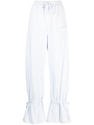 LEMAIRE pantalon à lien de resserrage - Bleu