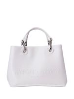 Emporio Armani petit sac à main à logo embossé - Blanc