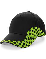 Beechfield CB159 Grand Prix Cap - Black/Lime Green - One Size - thumbnail