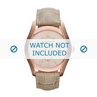 Armani horlogeband AR1667 Leder Beige 22mm + standaard stiksel