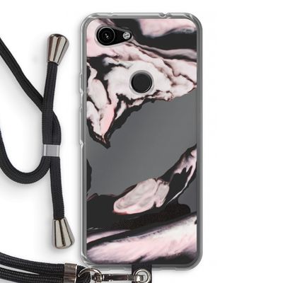 Roze stroom: Pixel 3a Transparant Hoesje met koord