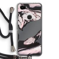 Roze stroom: Pixel 3a Transparant Hoesje met koord