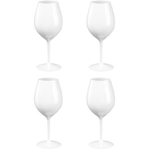 4x Witte of rode wijn wijnglazen 51 cl/510 ml van onbreekbaar wit kunststof