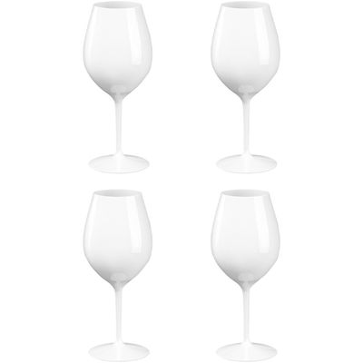 4x Witte of rode wijn wijnglazen 51 cl/510 ml van onbreekbaar wit kunststof
