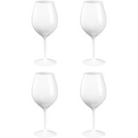 4x Witte of rode wijn wijnglazen 51 cl/510 ml van onbreekbaar wit kunststof