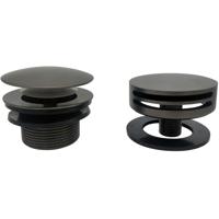 Wiesbaden Caral Gunmetal Badafvoer met Overloop en Vulfunctie - Rond