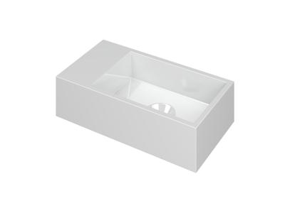 INK Fontein Versus Zonder Kraangat Links Polystone Glans Wit 36x18x9 cm