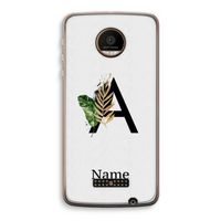 Charcoal Flora: Motorola Moto Z Force Transparant Hoesje