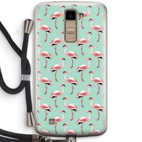 Flamingoprint groen: LG K10 (2016) Transparant Hoesje met koord