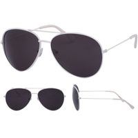 Pilotenbril wit met zwarte glazen voor volwassenen - thumbnail