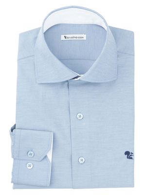 ACQUASPARTA - katoen-pes uni blauw heren overhemd - DAMO 5