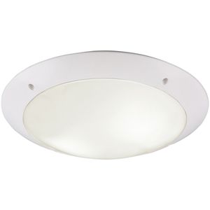 LED Plafondlamp - Badkamerlamp - Trion Camiro - Opbouw Rond - Waterdicht IP54 - E27 Fitting - 2-lichts - Mat Wit - Kunststof
