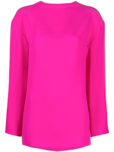 Valentino Garavani blouse en soie à dos drapé - Rose