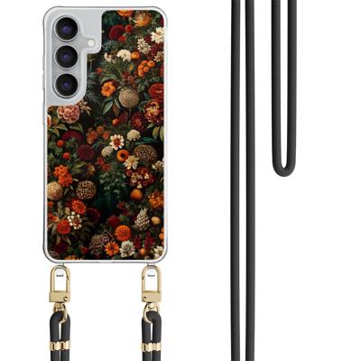 Samsung Galaxy S25 FE hoesje met zwart koord - Floral garden