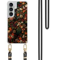 Samsung Galaxy S25 FE hoesje met zwart koord - Floral garden