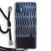 Marrakech Zigzag: Motorola Moto G9 Plus Transparant Hoesje met koord