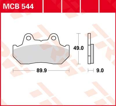 TRW Remblokken, en remschoenen voor de moto, MCB544 Allround organisch