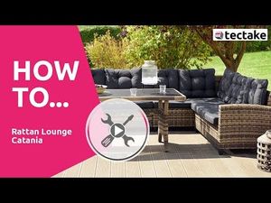 tectake - Wicker zitgroep - loungegroep Catania - zwart - 404249