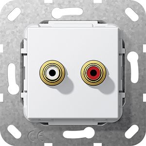 Gira Cinch audio aansluiting glanzend wit 563203