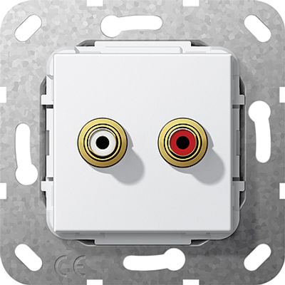 Gira Cinch audio aansluiting glanzend wit 563203