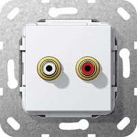 Gira Cinch audio aansluiting glanzend wit 563203