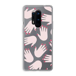 Hands pink: OnePlus 8 Pro Transparant Hoesje