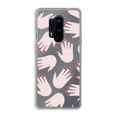 Hands pink: OnePlus 8 Pro Transparant Hoesje